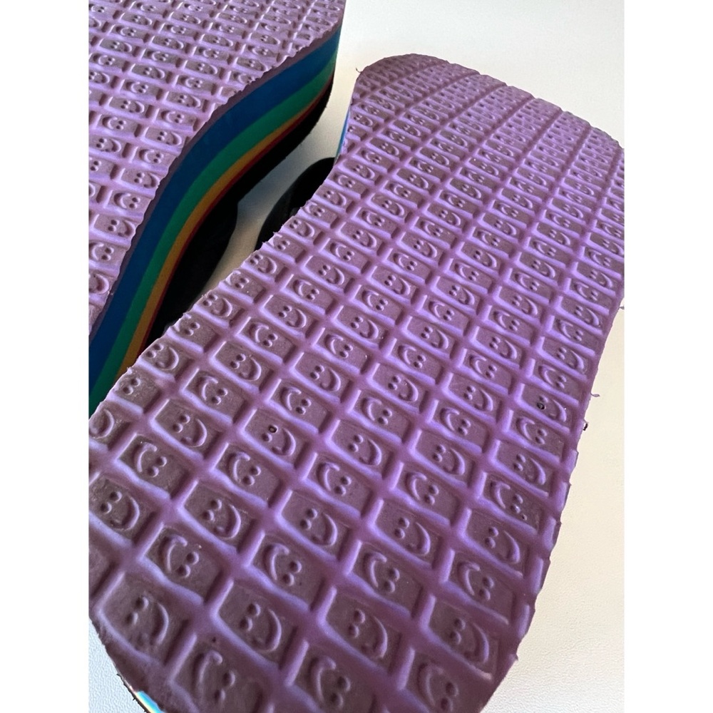 Sanuk Rainbow Yoga Mat Platform Flip Flop Sandals 8 - Picture 9 of 11